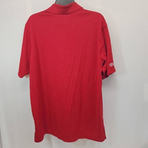 Adidas Golf Size Large Red Polo Short Sleeve Budweiser Q2 - Picture 2 of 7